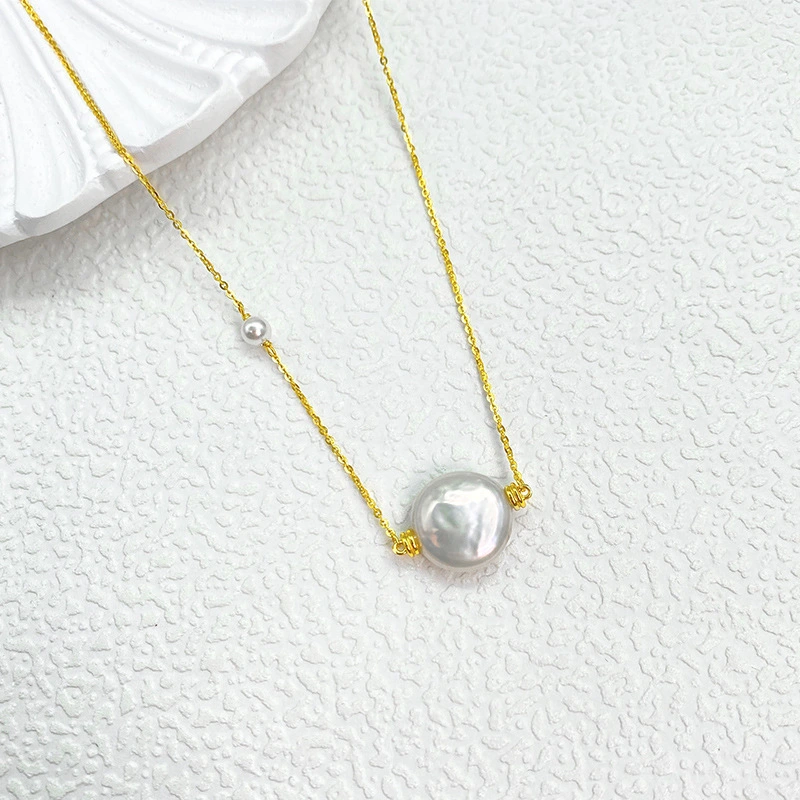 Natural Baroque Pearl Necklace Women's S925 Sterling Silver
