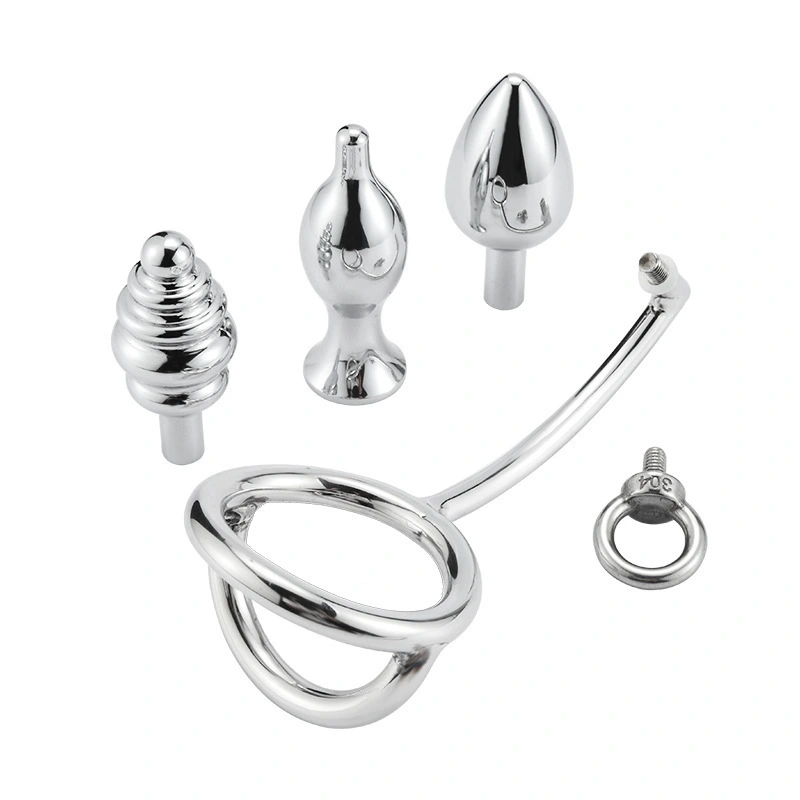 Metal 15-inch Ring Hook Sperm-locking Ring Dual-use Plug Dilation Toy For Men