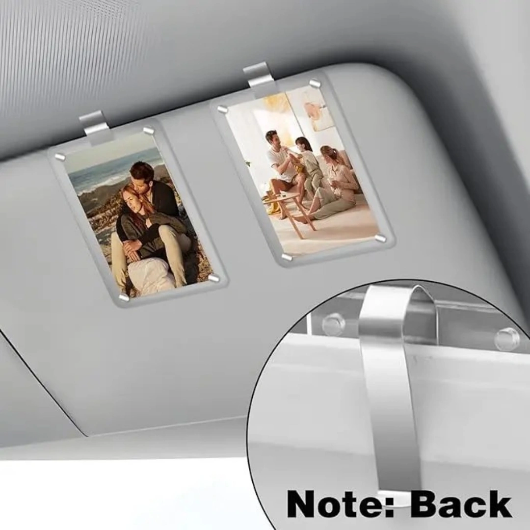 Acrylic Magnetic Photo Frame Car Sunshade Clip