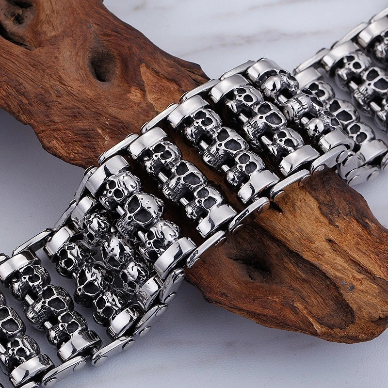 Men's Fashion Titanium Steel Skull Bracelet