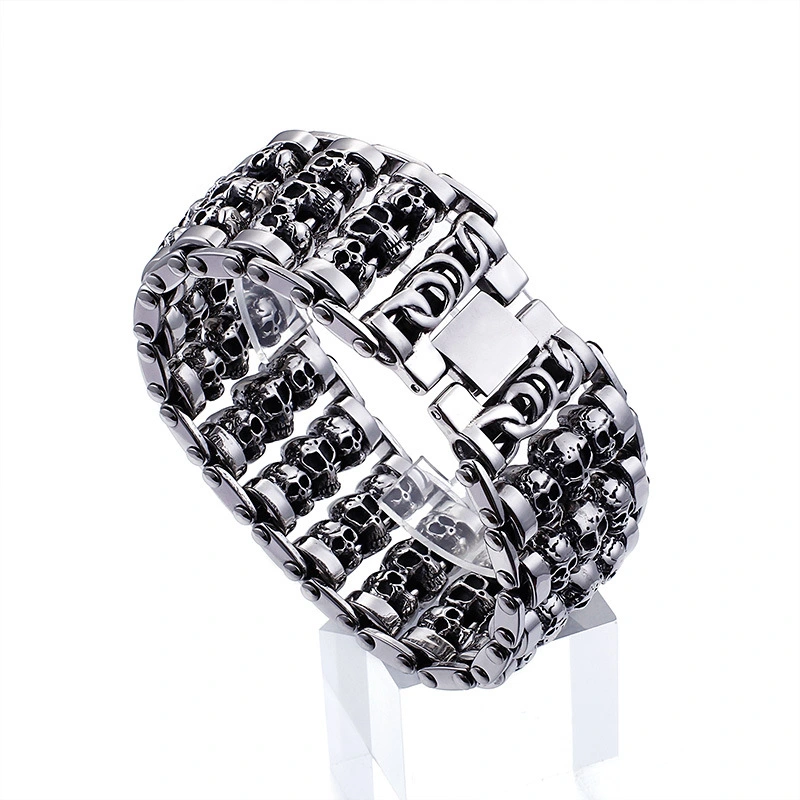 Men's Fashion Titanium Steel Skull Bracelet