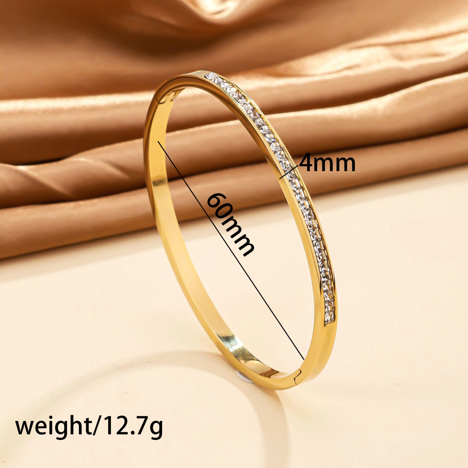 Diamond-studded Open Bracelet For Women