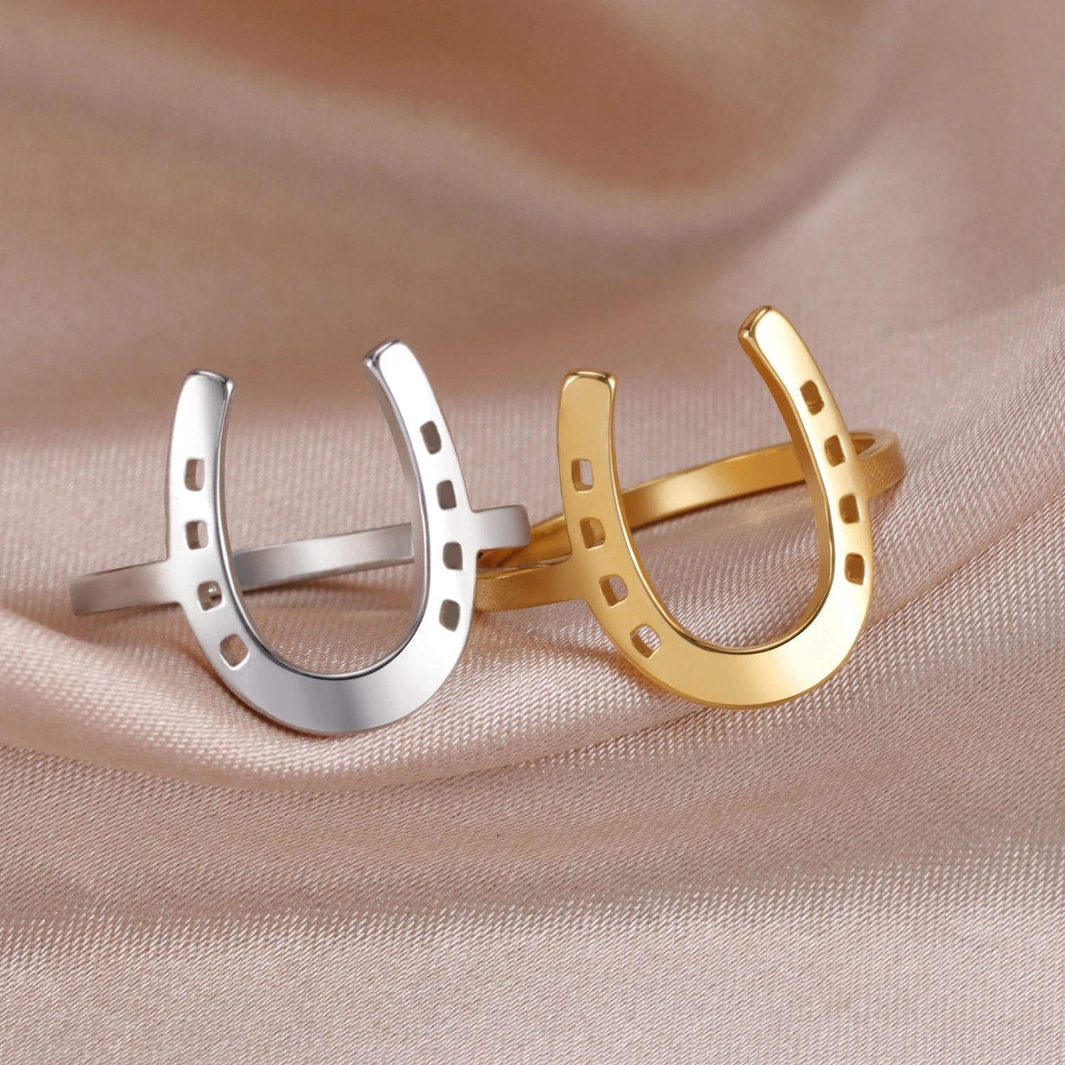 Titanium Steel Personality Simple Horseshoe Ring Fashion