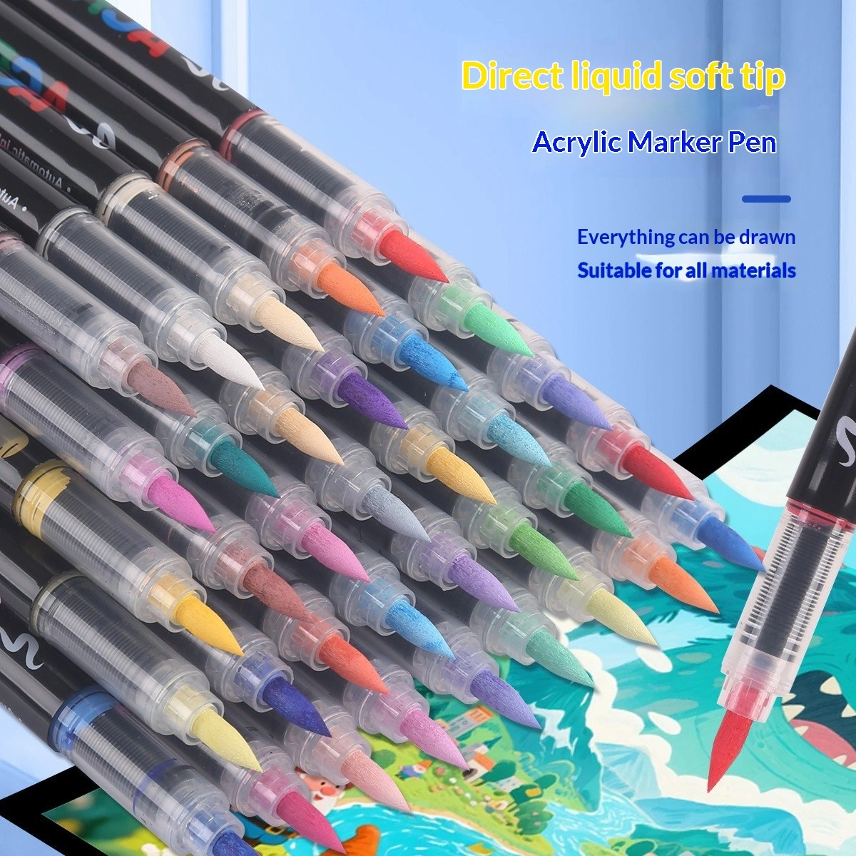 Cross-border Direct-ink Acrylic Markerswaterproof And Suitable For Layering Colors