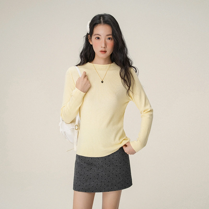 Women's Semi-high Neck Sweater Top
