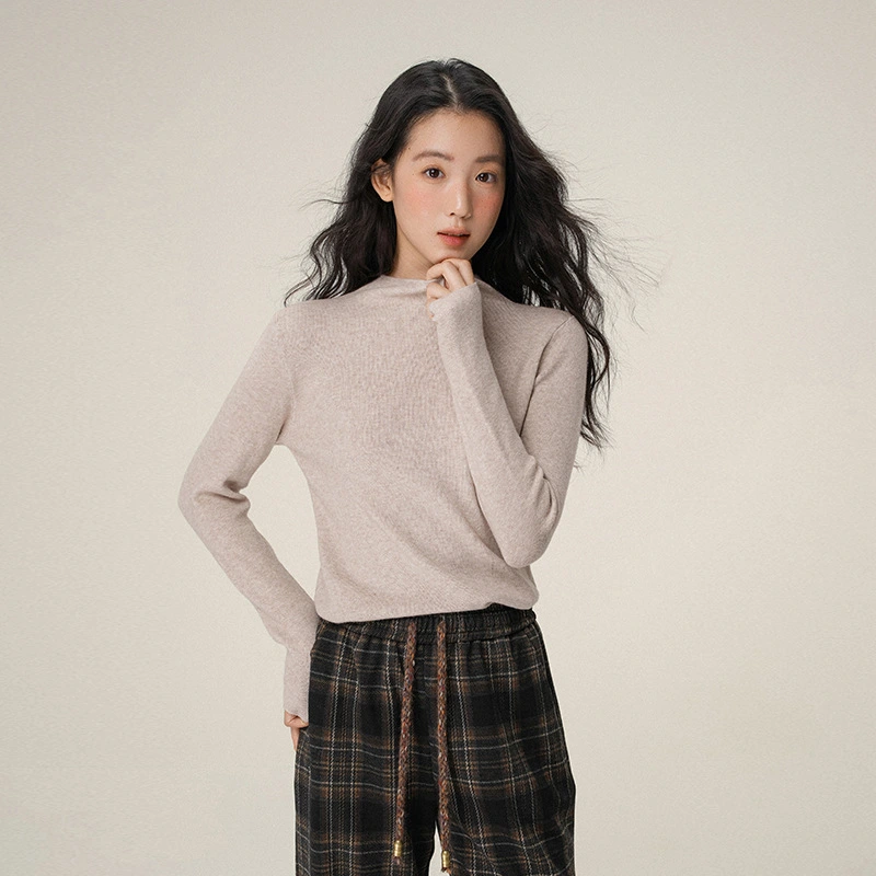 Women's Semi-high Neck Sweater Top