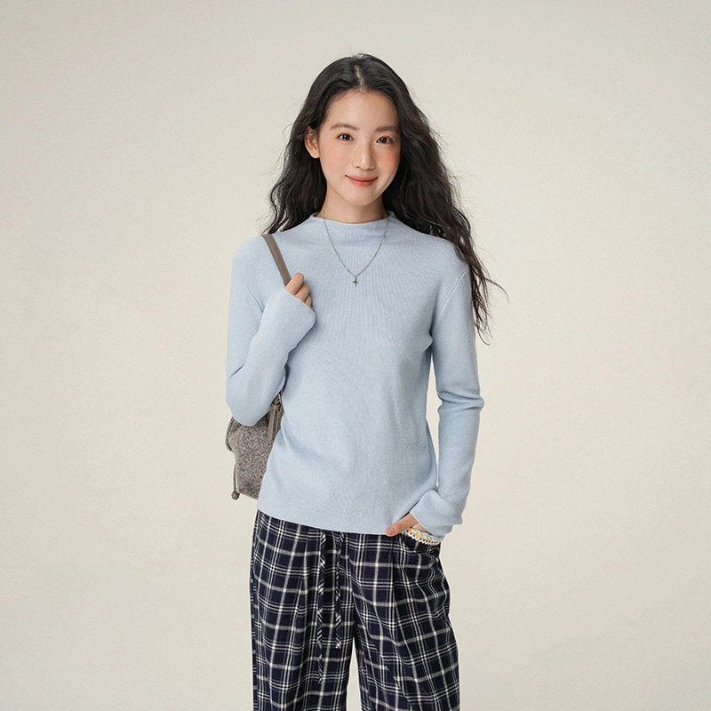 Women's Semi-high Neck Sweater Top