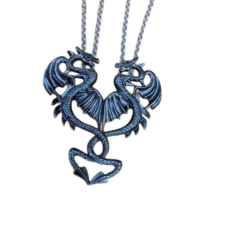 Retro Shuangsheng Longba Couple Pendant