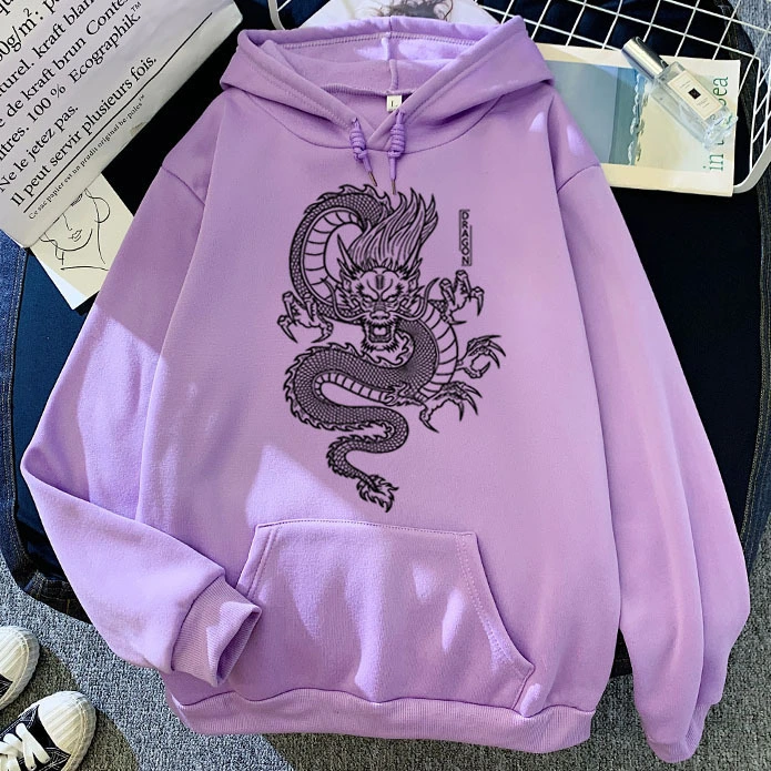 Hoodies Men 2025 Chinese Dragon Print Hood