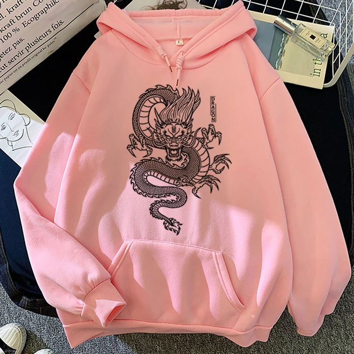 Hoodies Men 2025 Chinese Dragon Print Hood