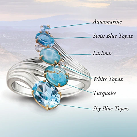 Beautiful Wavy Gem Ring
