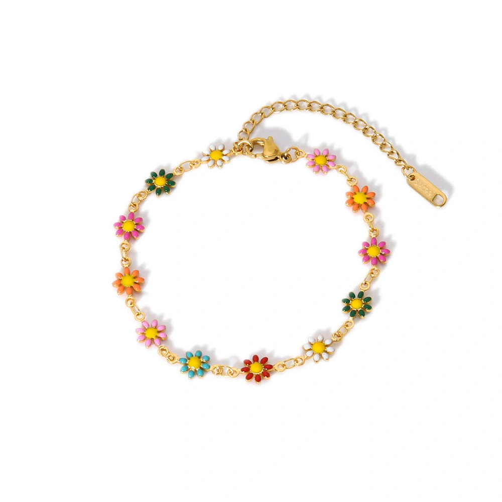 Small Chrysanthemum Pattern Jewelry Wholesale Stainless Steel Bracelet