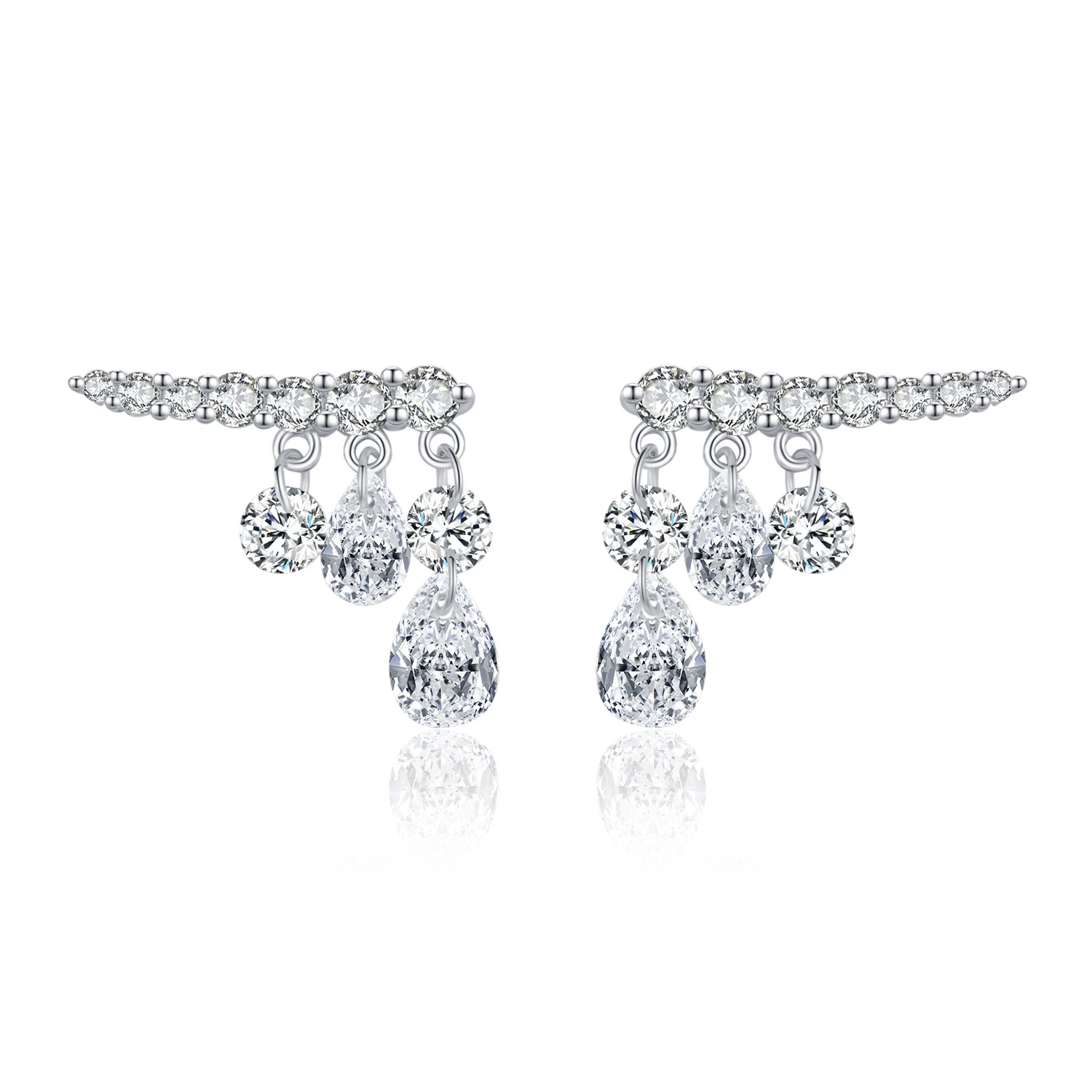Exquisite Swaying Row Of Diamonds And Small Diamond Earrings For Women