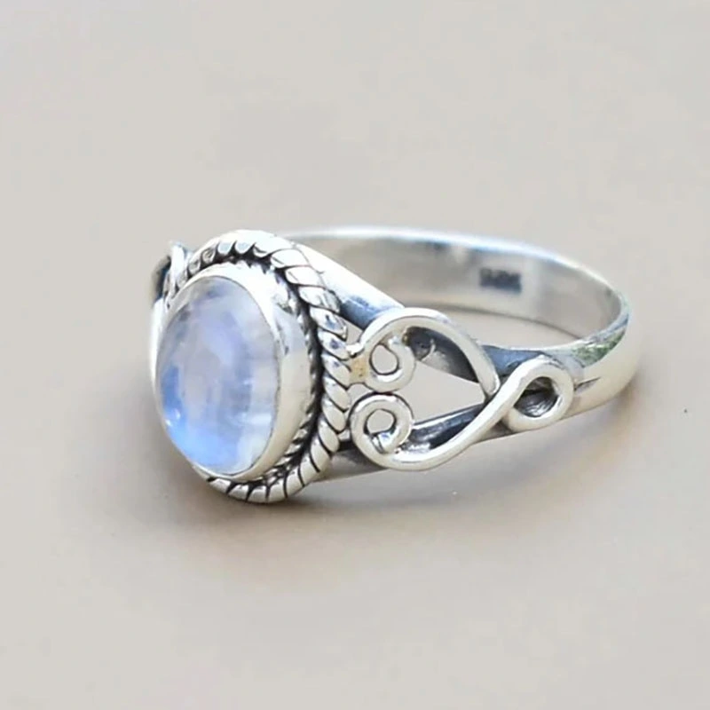 Alloy Geometric Hollowed-Out Pattern Moonlight Ring