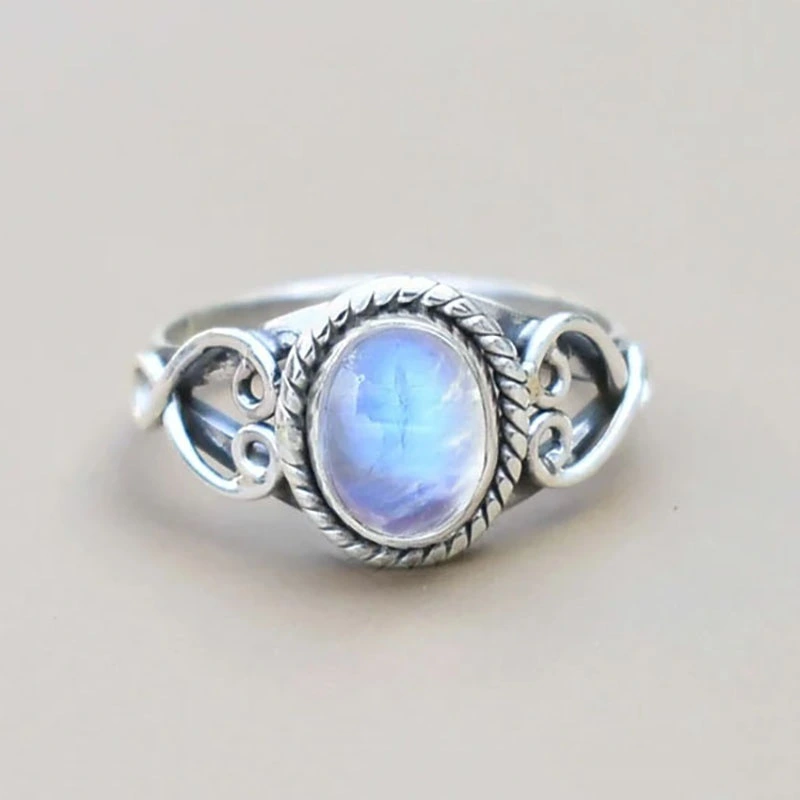 Alloy Geometric Hollowed-Out Pattern Moonlight Ring