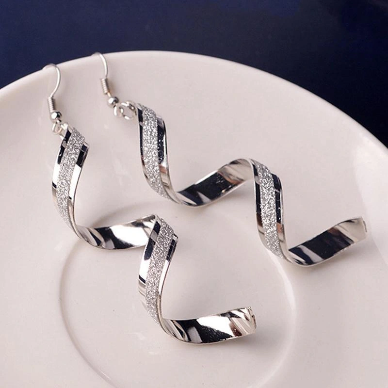 European And American-style Matte All-match Spiral Geometric Earrings AliExpress Bestseller Matte Earrings