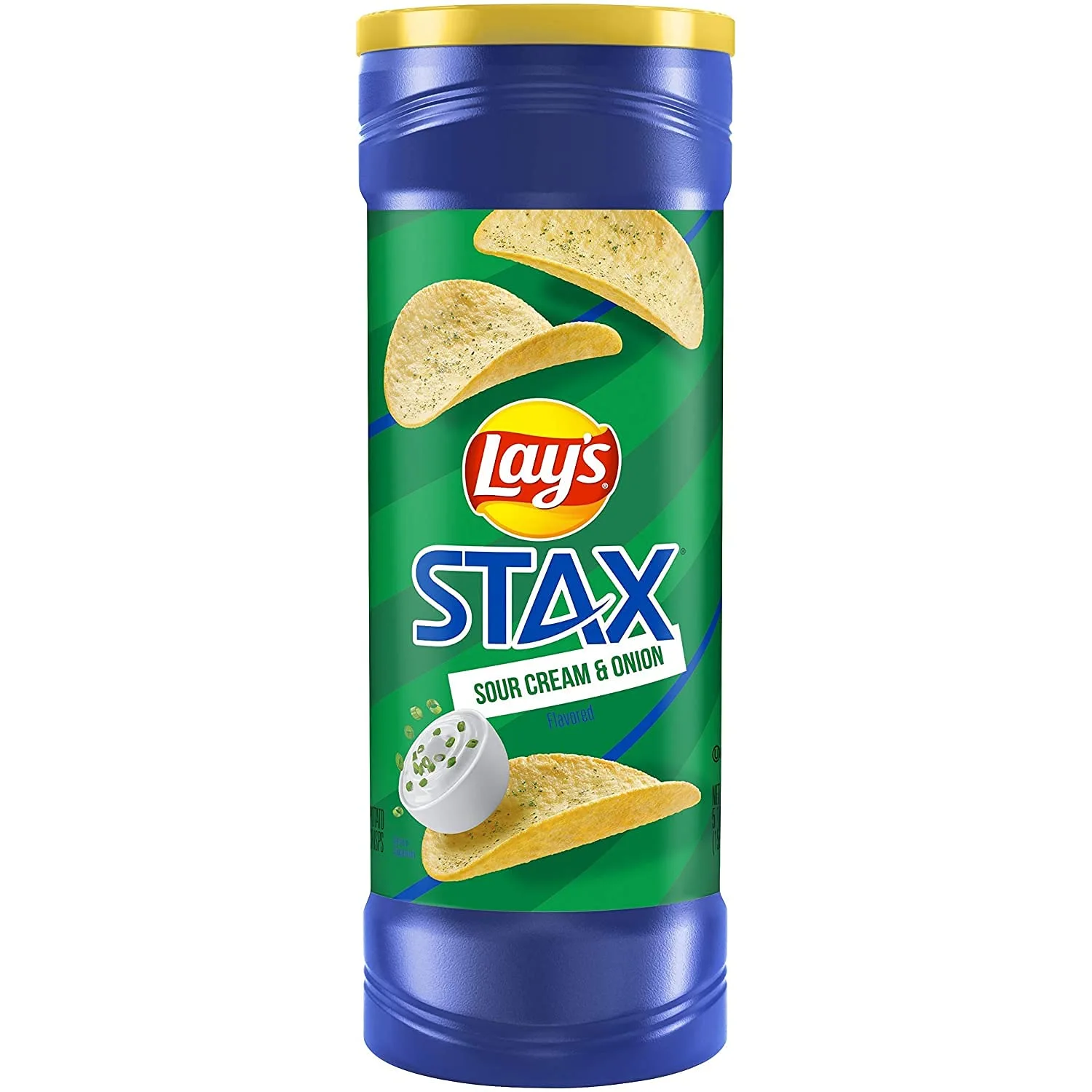 Lay’s Stax Potato Crisps Chips, Sour Cream & Onion, Gluten Free, 5.5 Oz Canister Pack