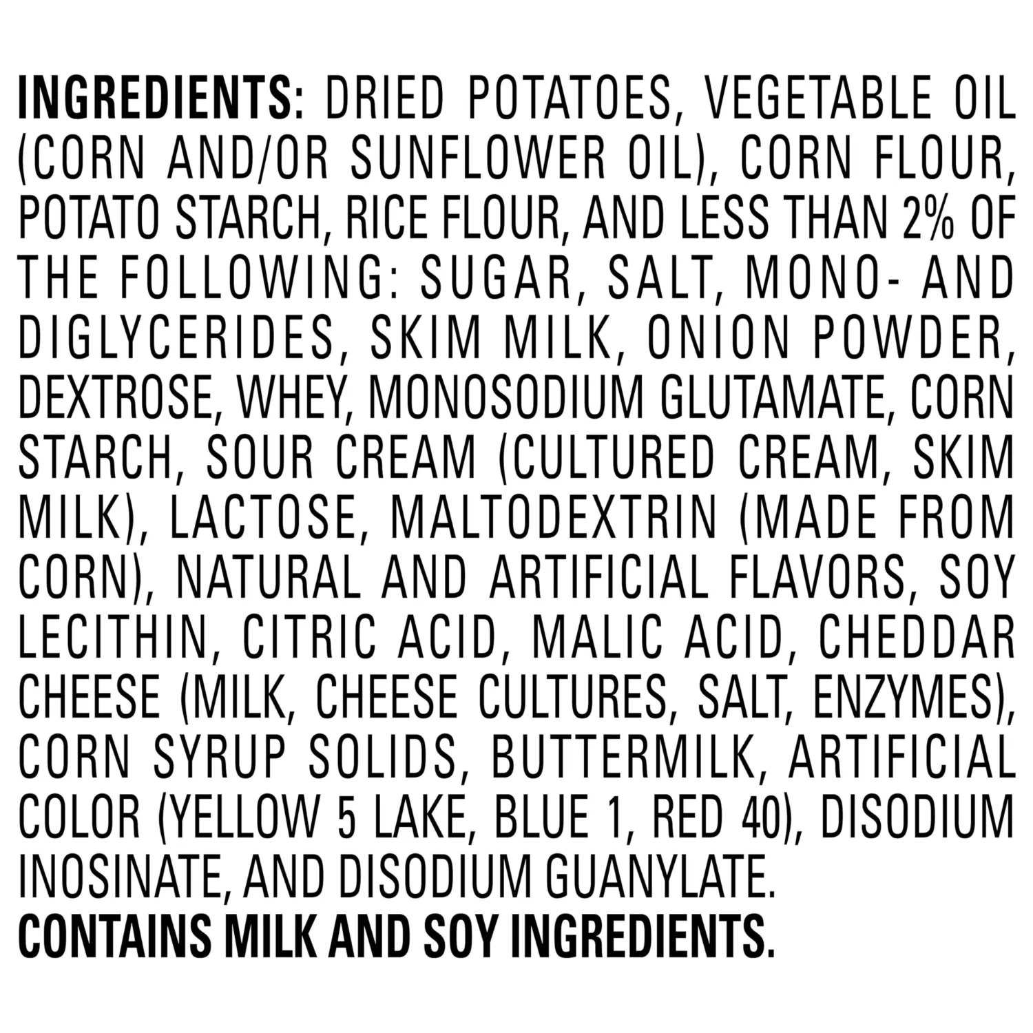 Lay’s Stax Potato Crisps Chips, Sour Cream & Onion, Gluten Free, 5.5 Oz Canister Pack
