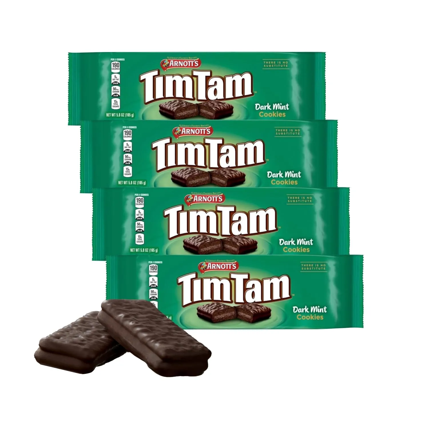 Arnott's Tim Tam Chocolatey Cookie 5.8 oz (165 Grams), Dark Mint Flavour, Pack of 4, Authentic Imported
