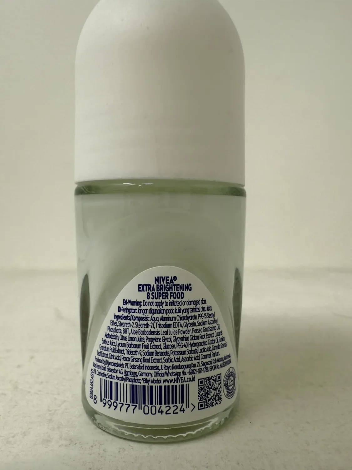 NIVEA Extra Brightening Flavor, Roll-On Deodorant, Alcohol-Free, 48HR Odor Protection, 50ml, 1.69oz, Pack of 3