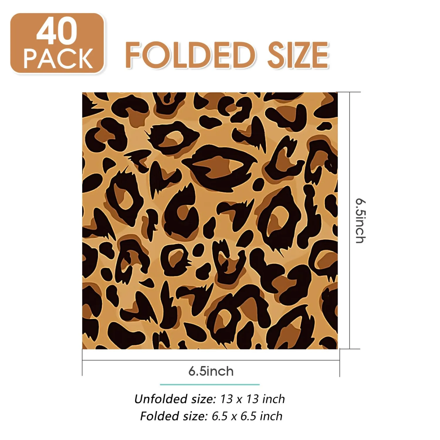 40pcs Leopard Print Birthday Decorations Disposable Decorative Paper Napkins for Jungle Party Decorations Leopard Print Guest Napkins Animals Themed Luncheon Safari Themed Birthday Supplies 6.5×6.5 In