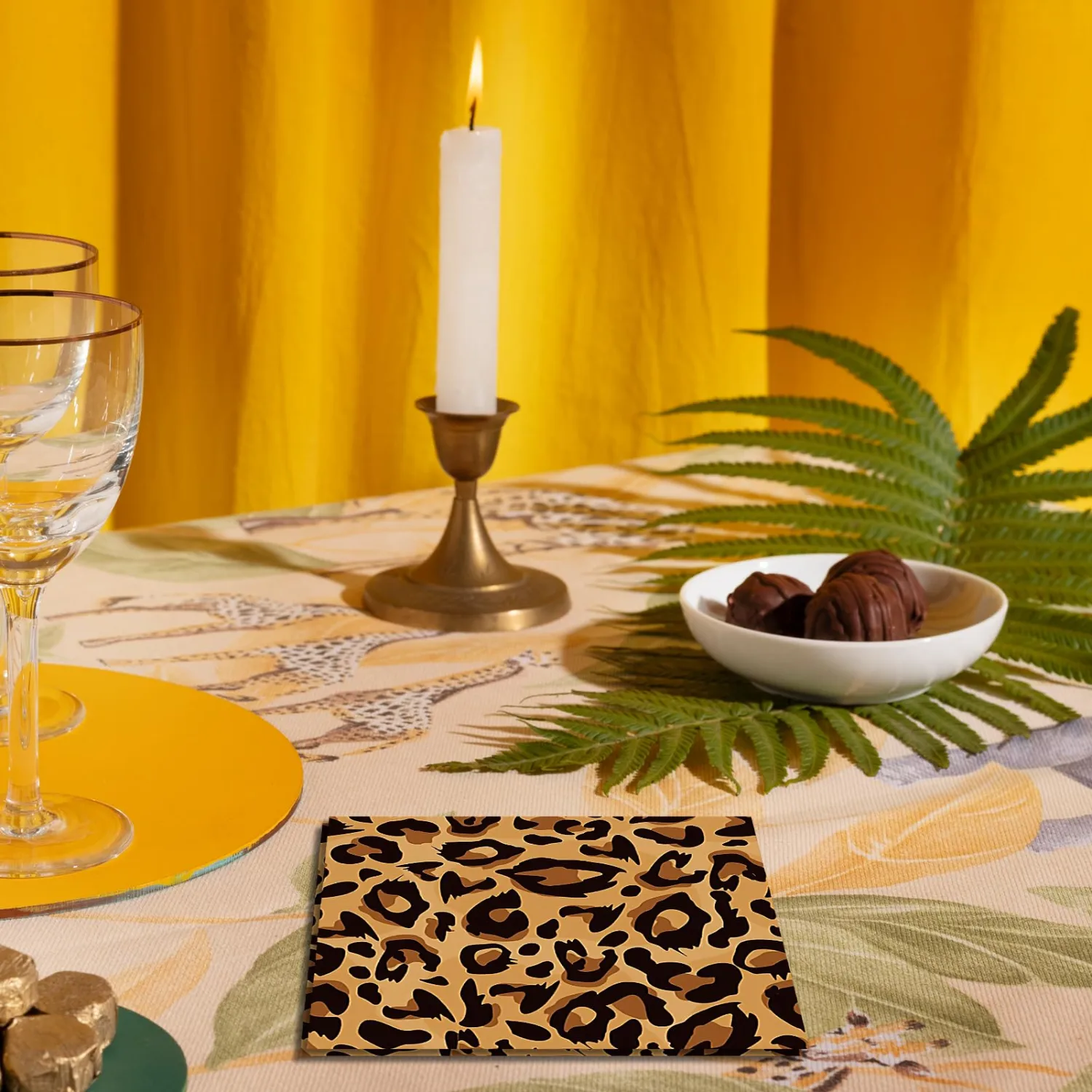 40pcs Leopard Print Birthday Decorations Disposable Decorative Paper Napkins for Jungle Party Decorations Leopard Print Guest Napkins Animals Themed Luncheon Safari Themed Birthday Supplies 6.5×6.5 In