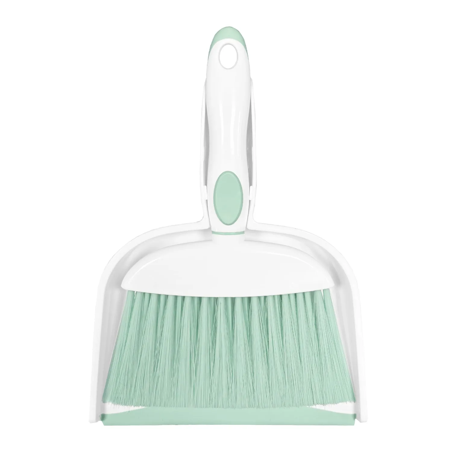 Mini Broom and Dustpan Set Small Broom with Dustpan Combo Set Portable Cleaning Tools for Home Office RV Learning Camping (White+Green)