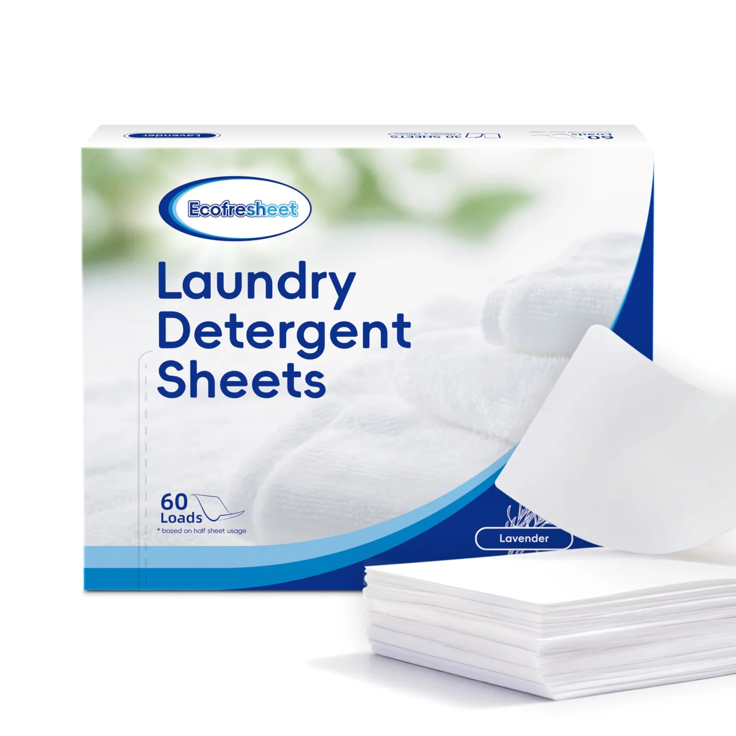 Laundry Detergent Sheets - 60 Loads - Quick Dissolve, No Residue - Lightweight, Eco-Friendly & Travel Size Laundry Sheets - Lavender