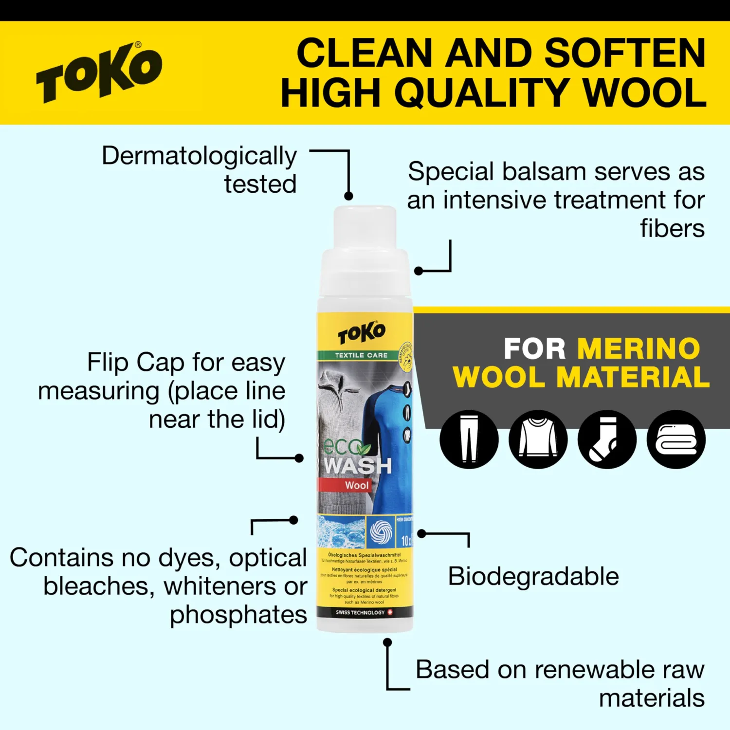 TOKO ECO Wool Wash 250ml - Detergent for Wool and Merino Clothing