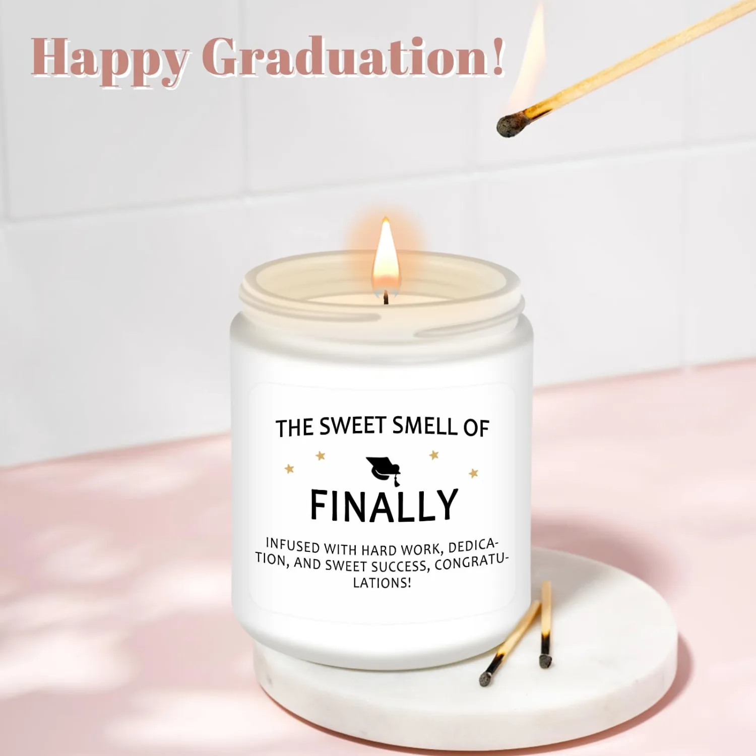 Homsolver Funny Graduation Gifts for Her Him, College, High School, Masters Degree, Phd, Nurse Graduation Gifts for Women & Men, Scented Candles