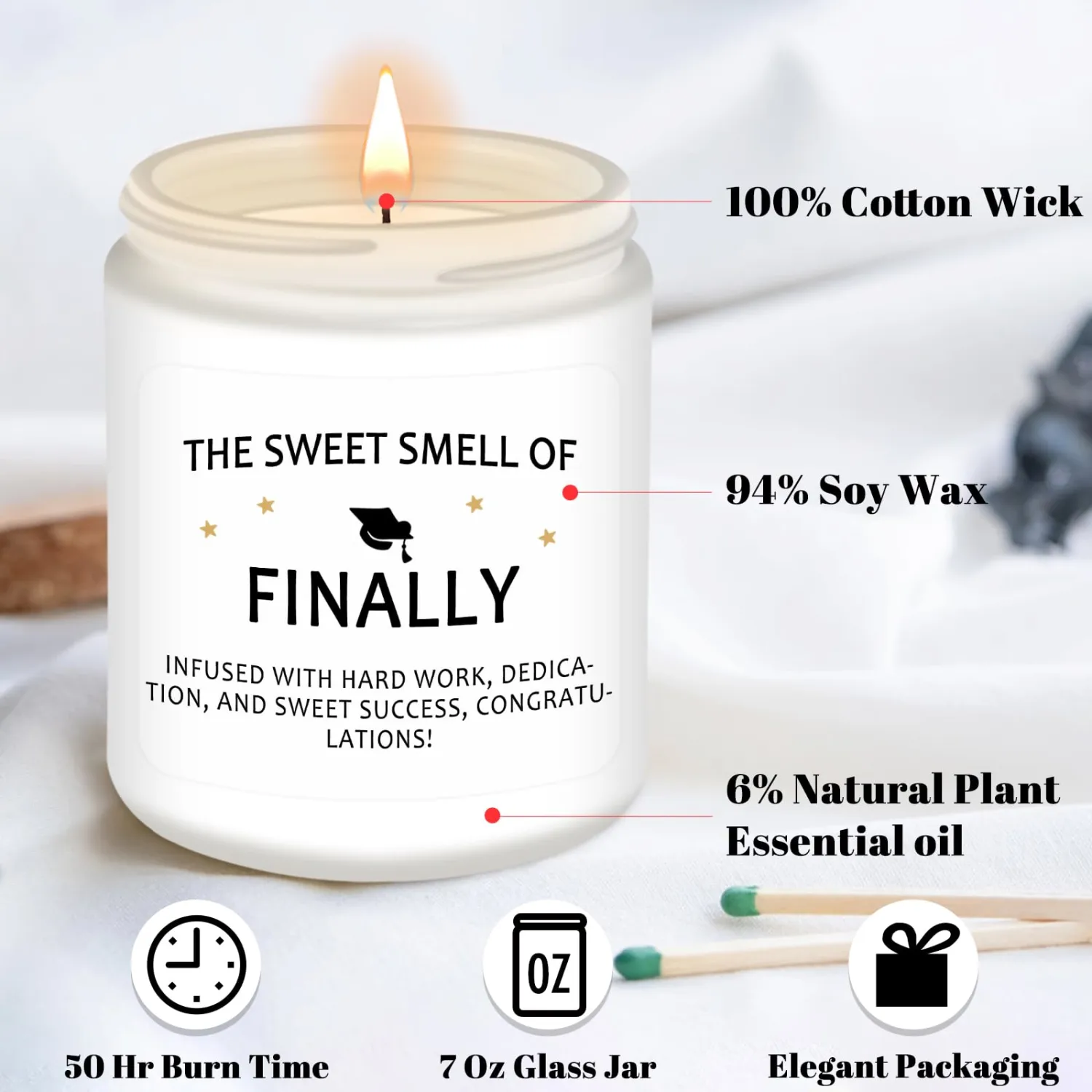 Homsolver Funny Graduation Gifts for Her Him, College, High School, Masters Degree, Phd, Nurse Graduation Gifts for Women & Men, Scented Candles