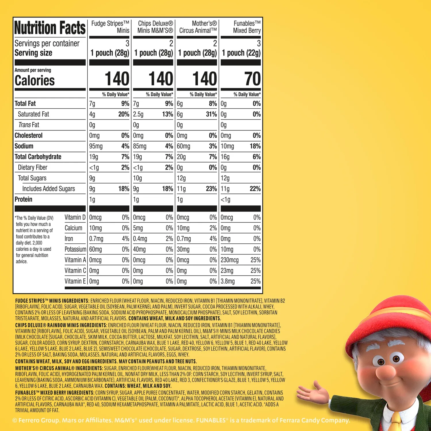 Keebler Sweet Treat Variety Pack, 12-Count Box, Includes Chips Deluxe, Funables, Fudge Stripes, and Mother's Circus Animal Cookies, 11.4 oz