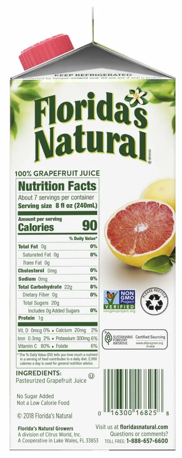 Florida's Natural, Ruby Red Grapefruit Juice, 52 Fl Oz