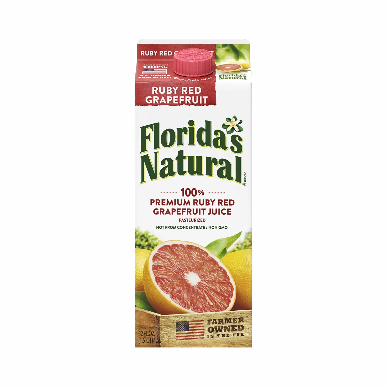 Florida's Natural, Ruby Red Grapefruit Juice, 52 Fl Oz
