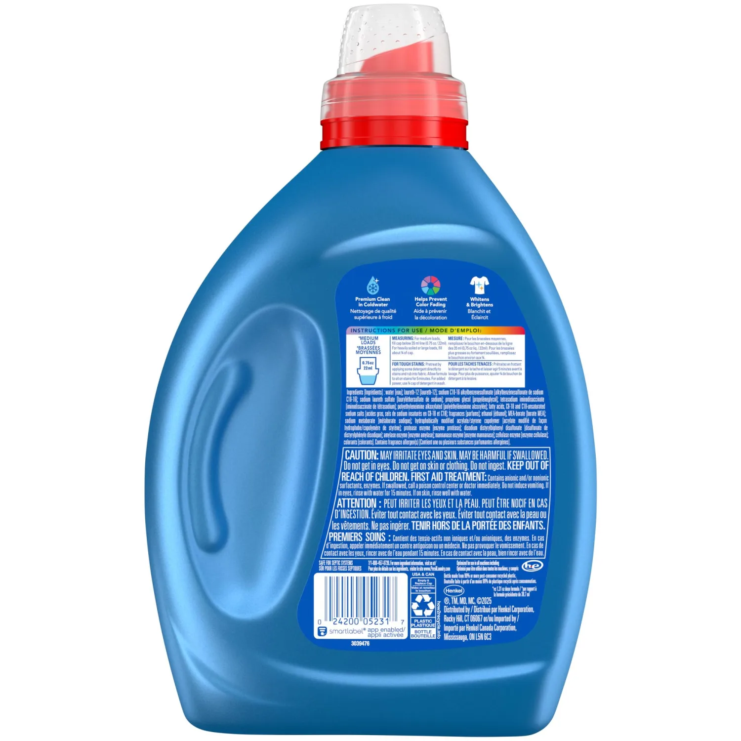 Persil Original Everyday Clean, Liquid Laundry Detergent, High Efficiency (HE), Deep Stain Removal, Ultra Concentrated, 50 fl oz, 66 Loads