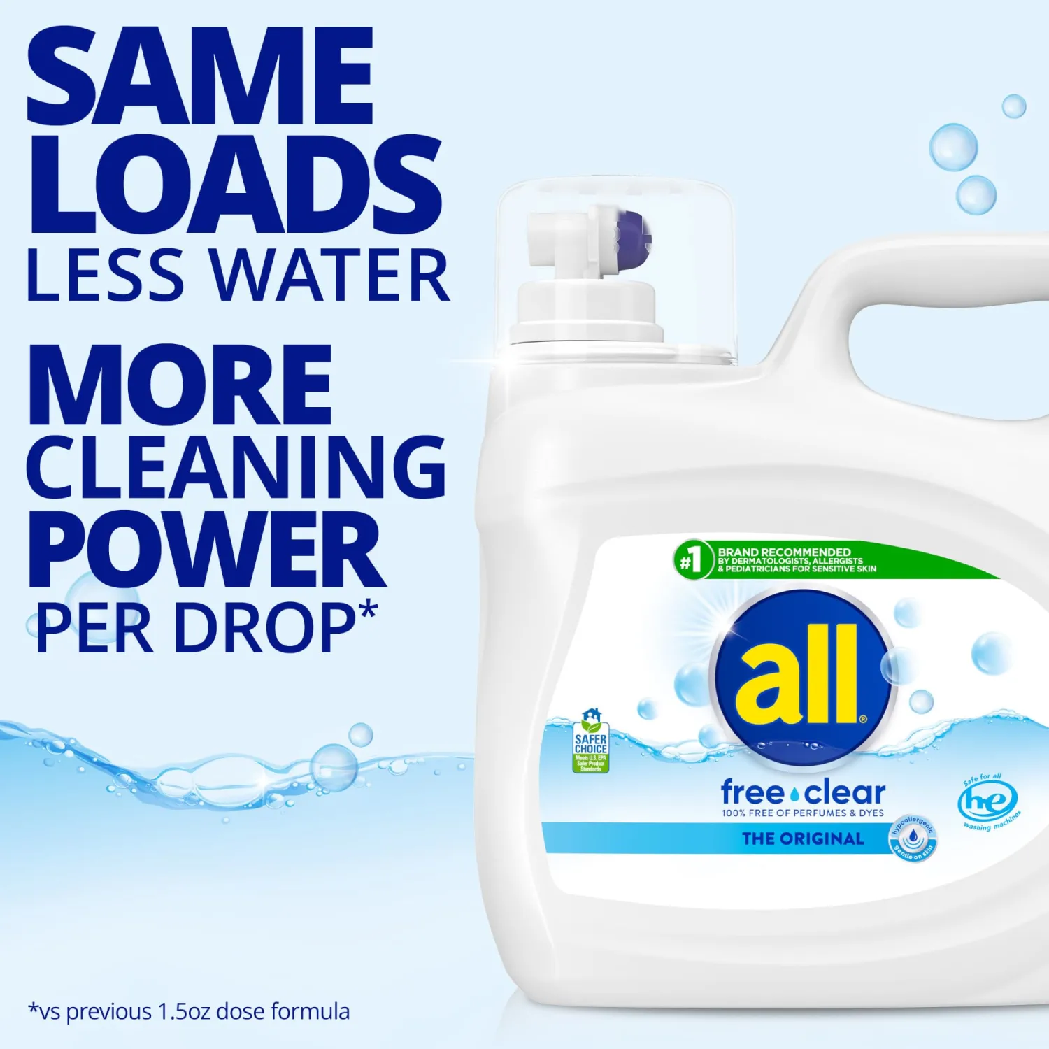 all Liquid Laundry Detergent Free Clear, 118 Ounce, 94 Loads