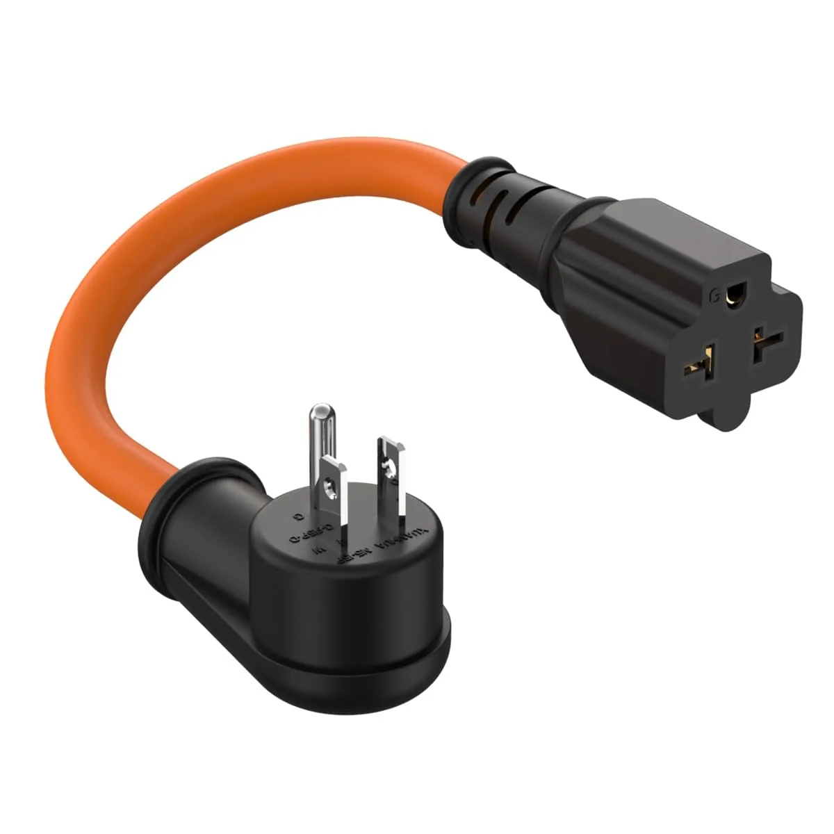 1FT 12AWG Right-Angle 15 Amp to 20 Amp Plug Adapter Cable,90-Degree 15AMP Household Plug Nema 5-15P to 5-20R,5-15P to 6-15R/20R T-Blade 20Amp to 15Amp Adapter,125V 15A to 250V 20A AC Power Cord