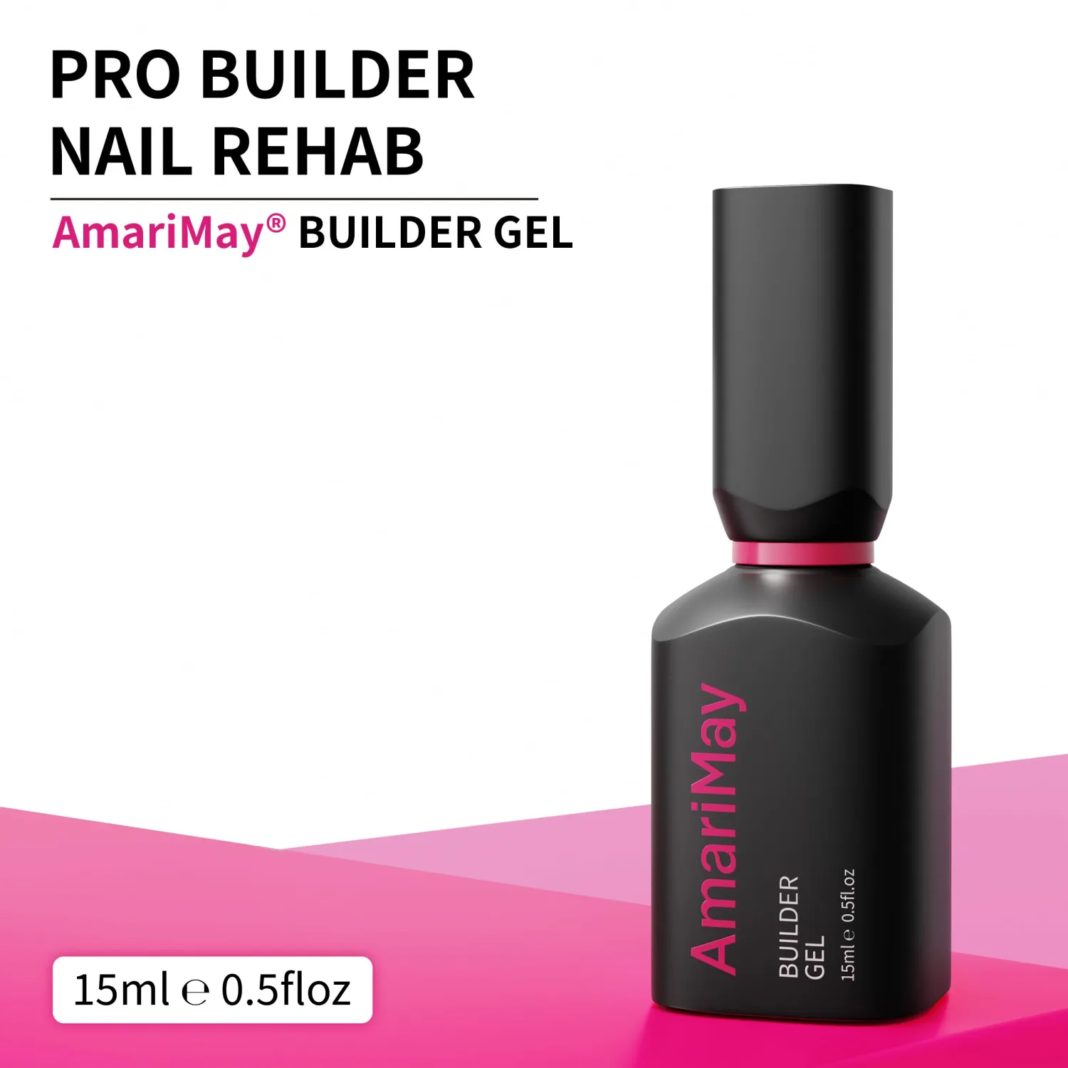 Clear Builder Gel for Nails, 15ml Nail Strengthener in a Bottle, Nail Extension Hard Gel, Soak Off Long Lasting UV Light Cure, Base Coat Top Coat Needed