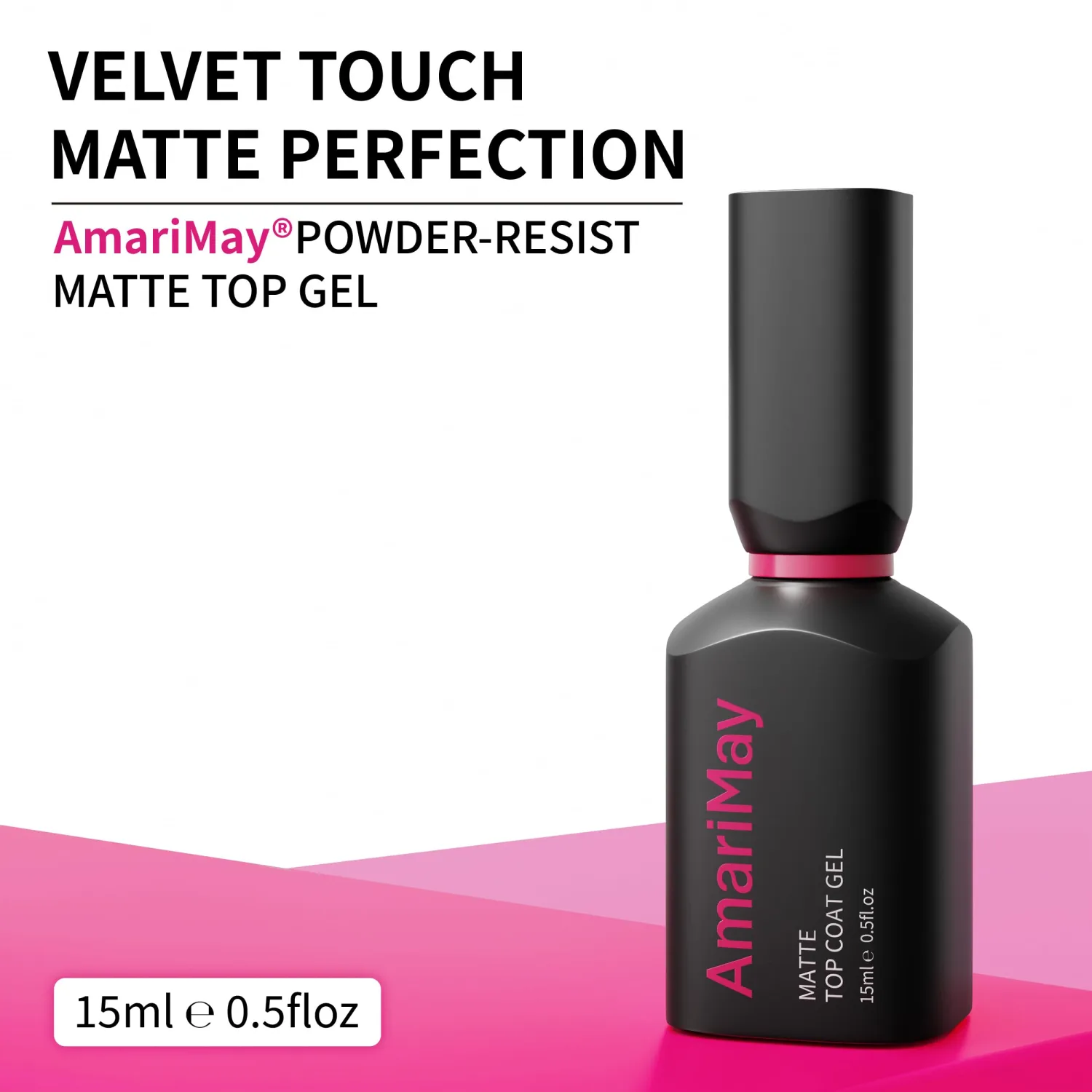 Matte Gel Top Coat, 15ml Powder-Resist Matte Finish for Detail Chrome Powder Painting and Long Lasting, Soak Off UV Light Cure for Nail Art DIY, Gift for Girls