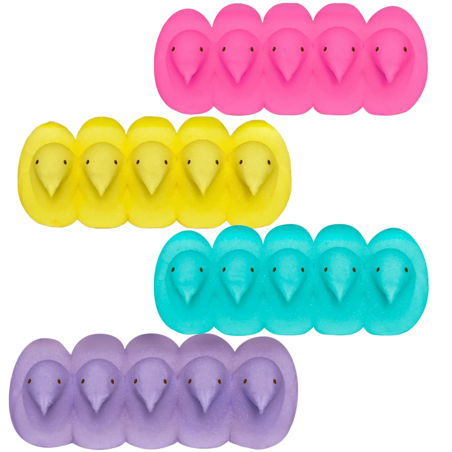 PEEPS Easter Marshmallow Candy Bundle, Chicks, Festive Candies, Spring Time, Basket Stuffers, Soft and Chewy, Pack of 4, 10ct Each, 40 Chicks Total