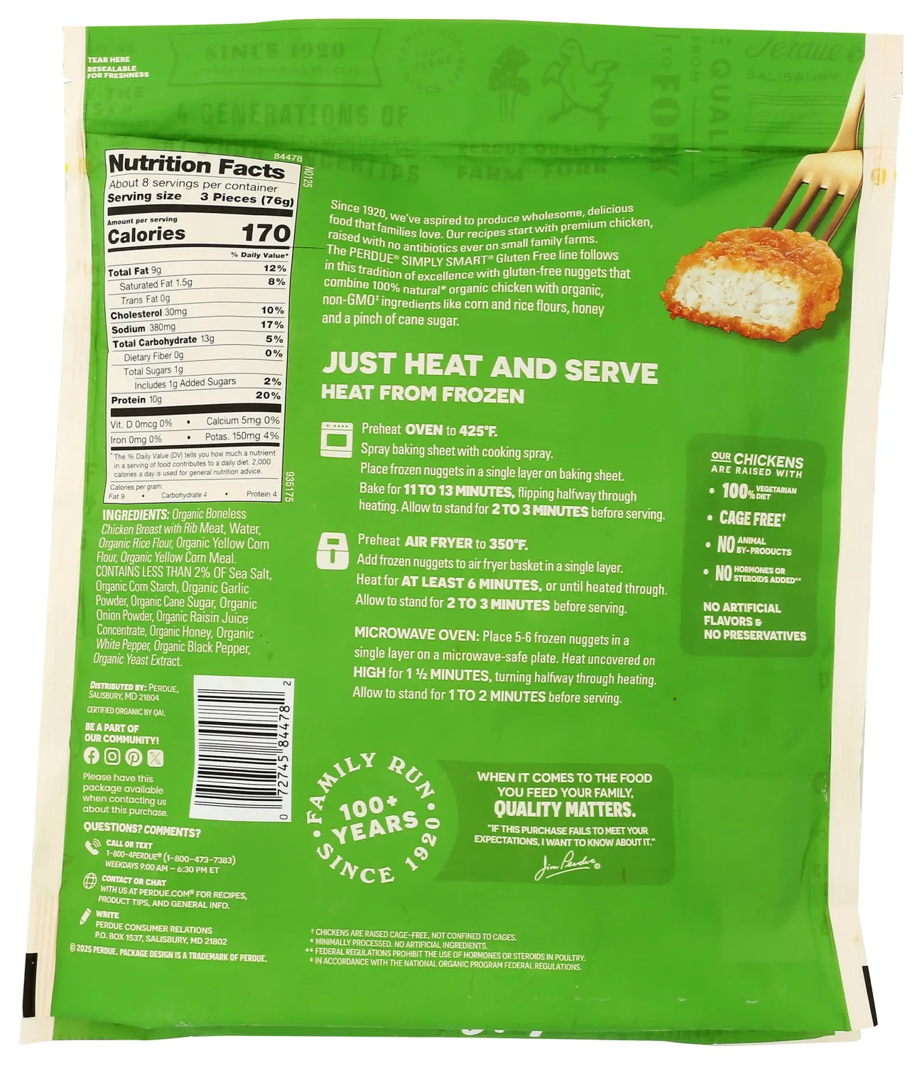 PERDUE Organic Simply Smart Nuggets, 22 OZ