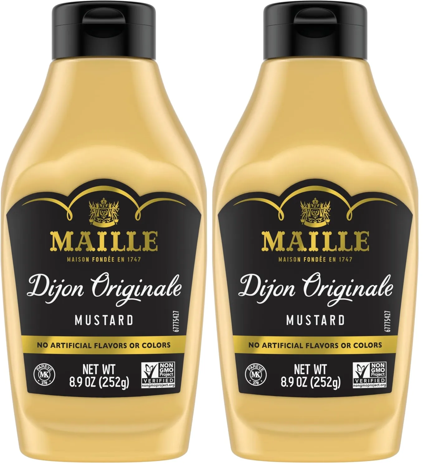 Maille Mustard for Marinades, Mustard Sauce and Tasty Recipes Dijon Originale Squeeze No Artificial Colors or Flavors 8.9 oz (Pack of 2)