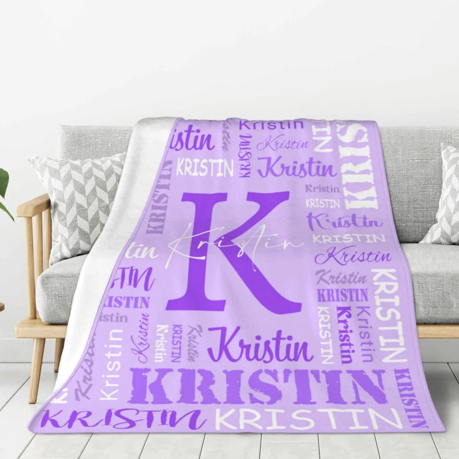Ships Next Day, Personalized Name Blanket, Custom Blanket Gifts for Adults or Kids, Customized Christmas Birthday Gifts for Boys Girls Baby Mom Dad Girlfriend Boyfriend