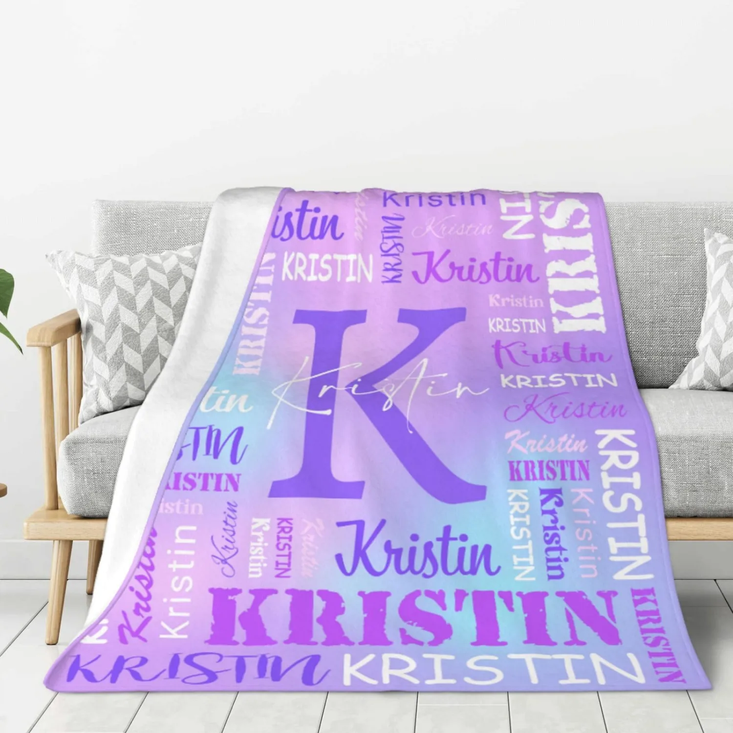 Ships Next Day, Personalized Name Blanket, Custom Blanket Gifts for Adults or Kids, Customized Christmas Birthday Gifts for Boys Girls Baby Mom Dad Girlfriend Boyfriend