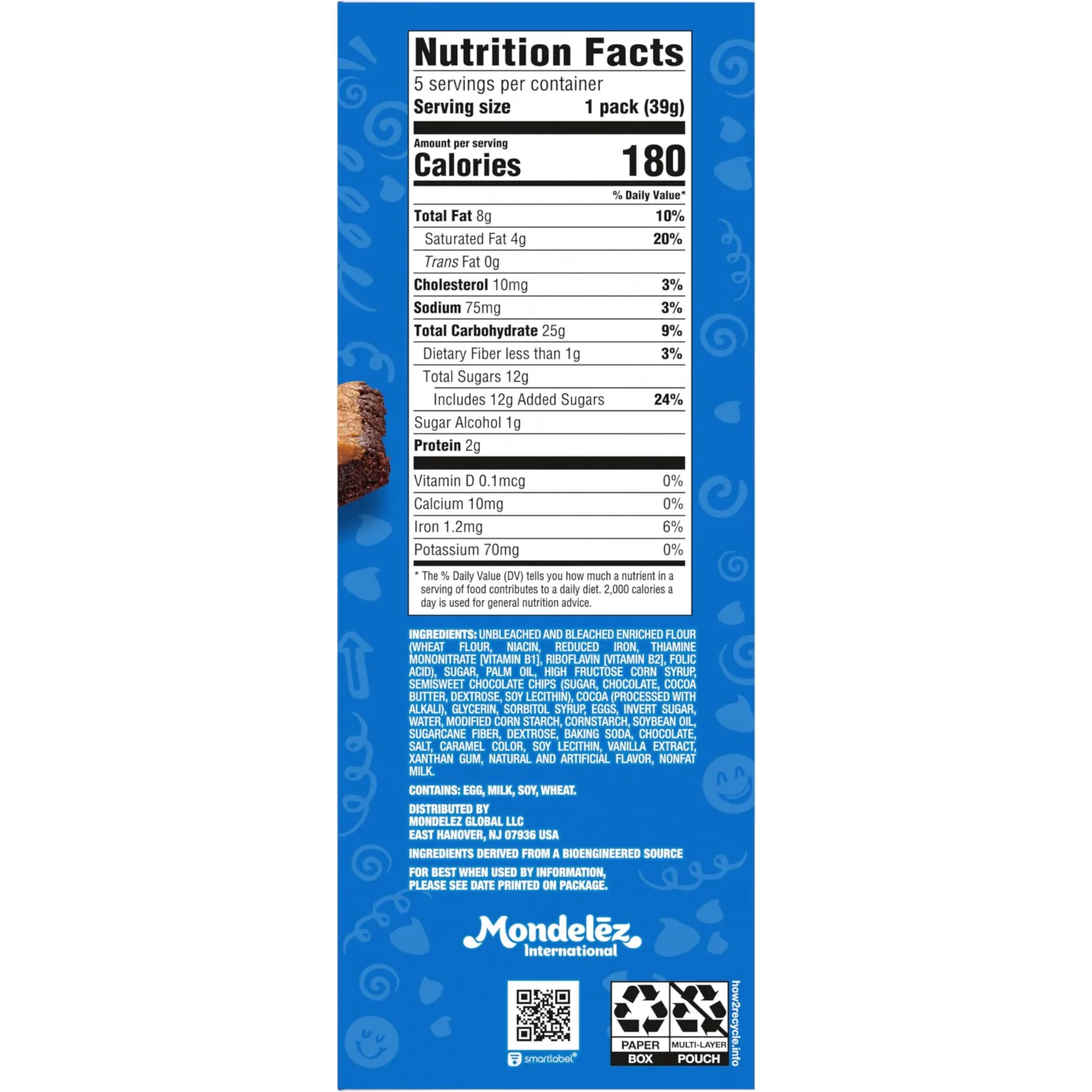 CHIPS AHOY! Baked Bites, Brookie, 5 - 1.4 oz Snack Packs (5 Bites per Pack)