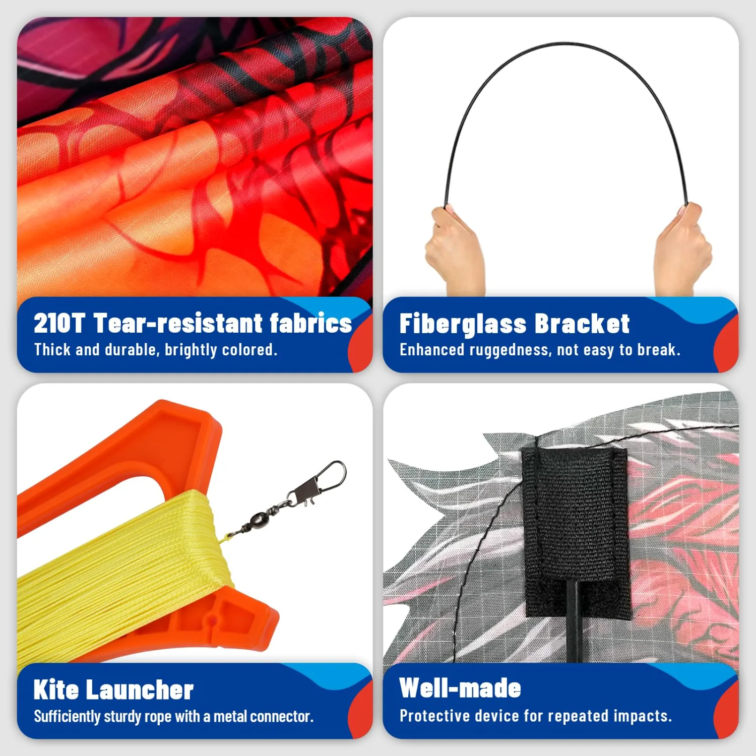 Complete Kite with Handle, Line & Accessories,Easy to Fly for Kids & Adults, Perfect for Beach, Park, Family Outdoor Activities