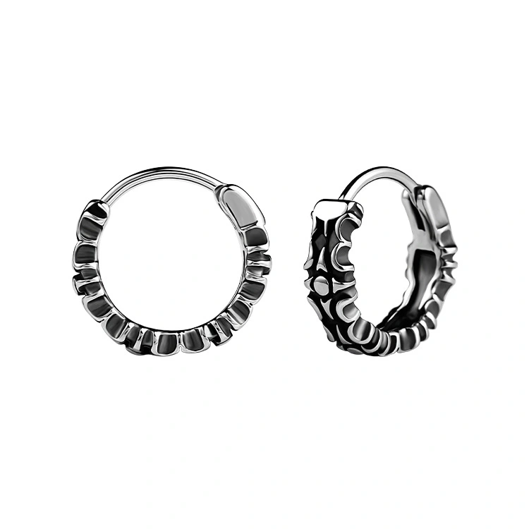 Vintage Men's Stainless Steel Statement Earrings