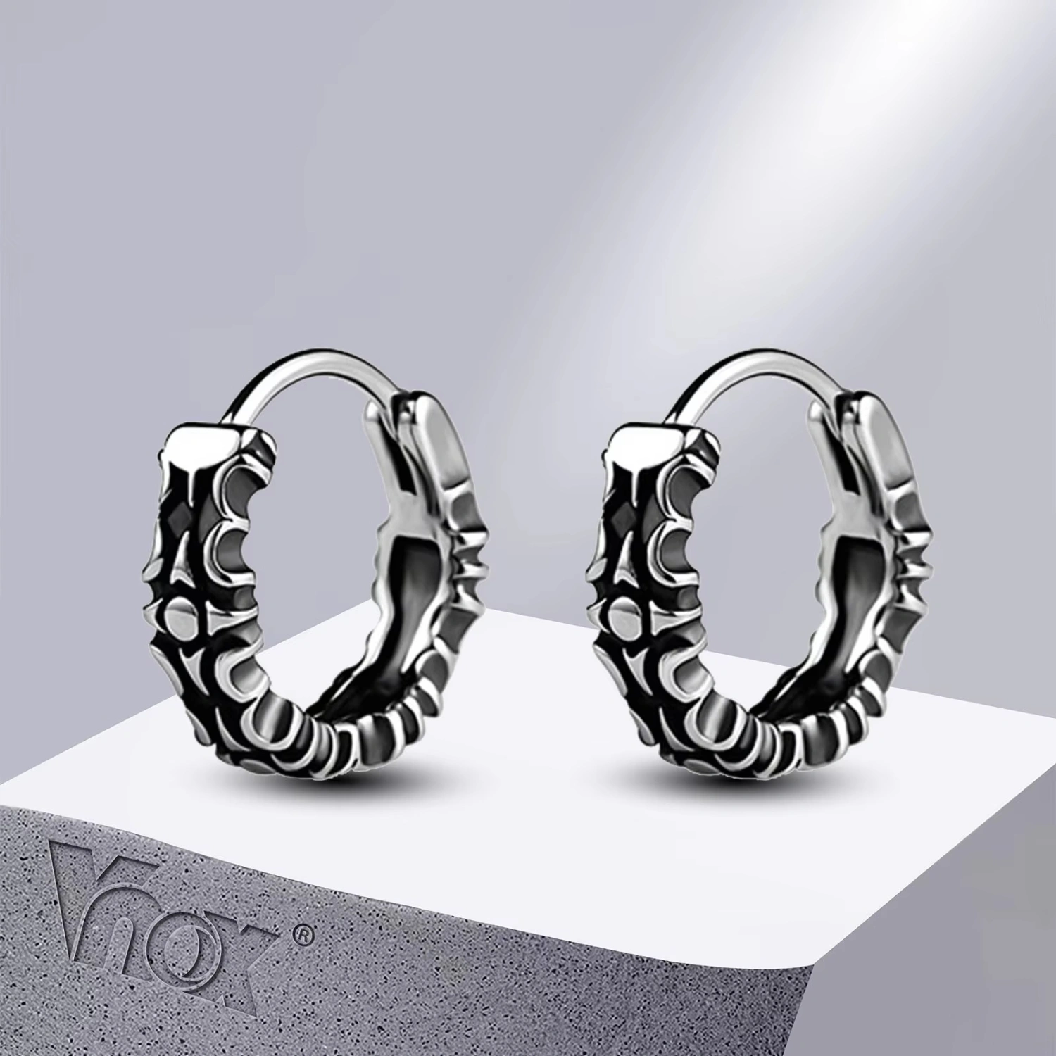 Vintage Men's Stainless Steel Statement Earrings