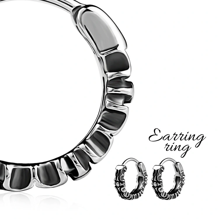 Vintage Men's Stainless Steel Statement Earrings