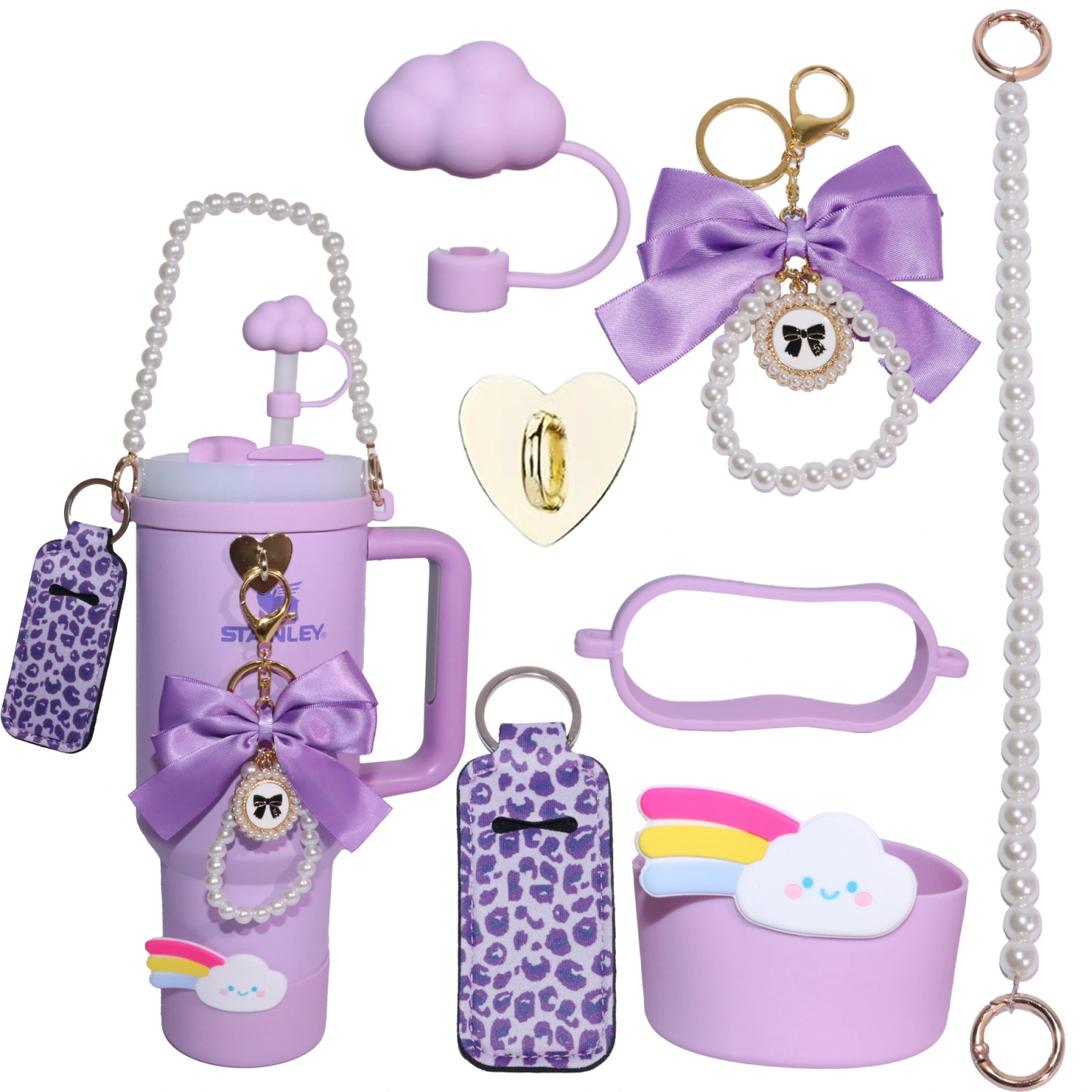 Suitable For Stanley Cup Chain Bow-knot Keychains And Cup Decorations